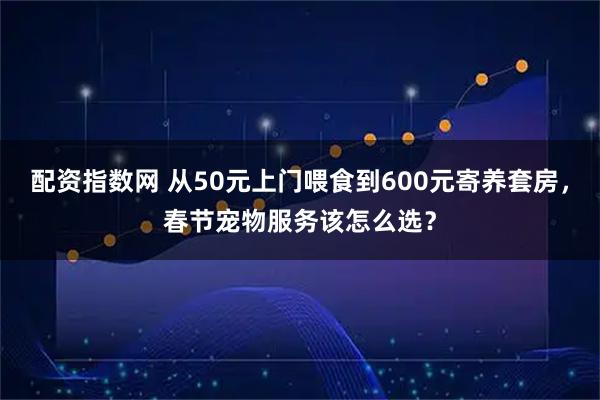 配资指数网 从50元上门喂食到600元寄养套房,春节宠物服务该怎么选?